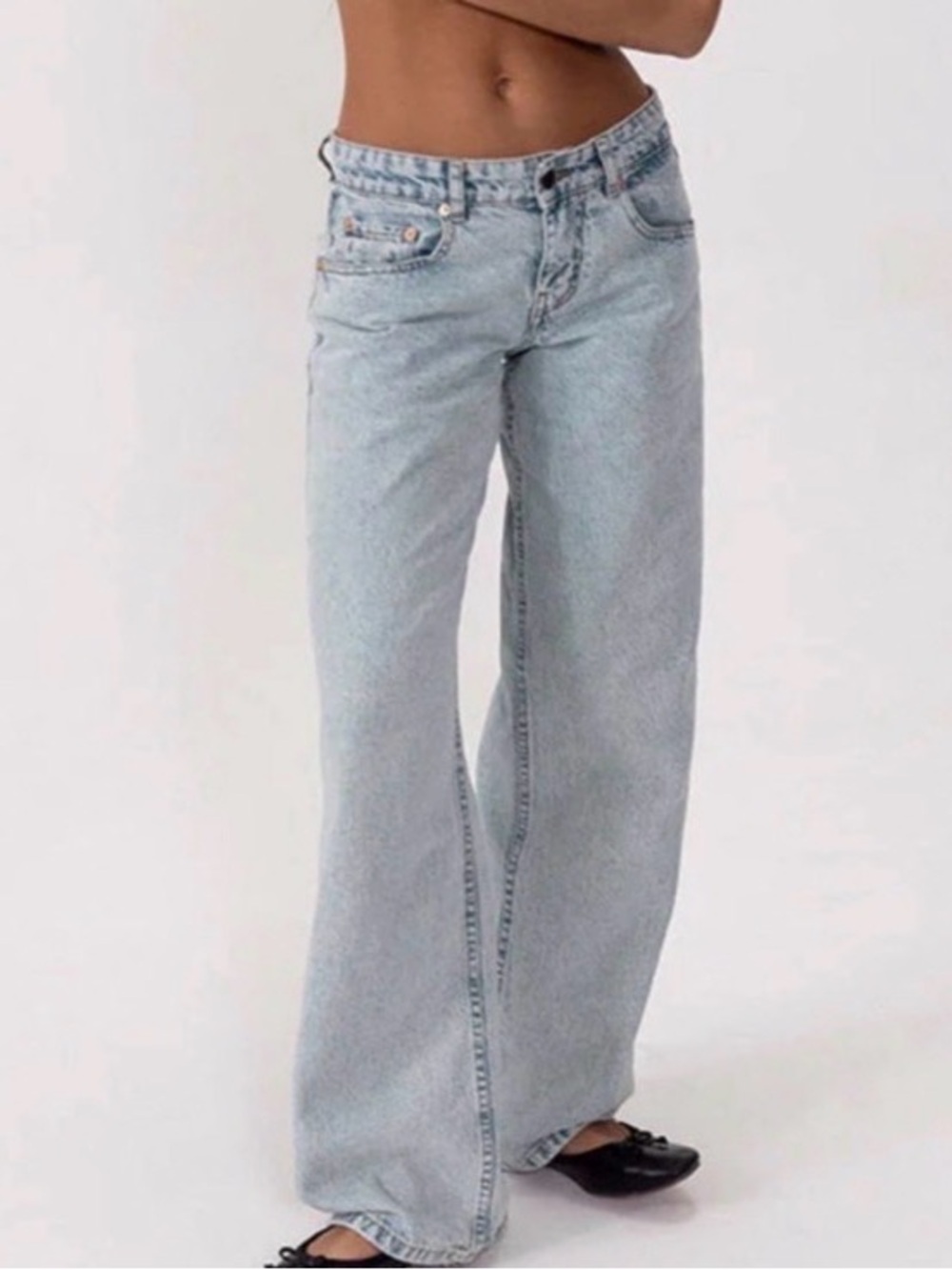 Motel Rocks Denim Lightwash Blue Denim Baggy Jeans